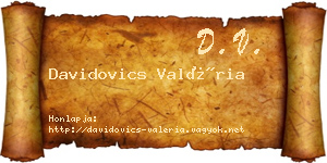 Davidovics Valéria névjegykártya
